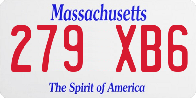 MA license plate 279XB6