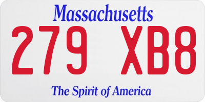 MA license plate 279XB8