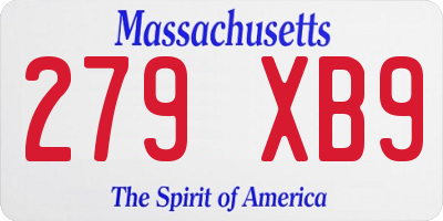 MA license plate 279XB9