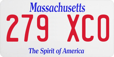 MA license plate 279XC0