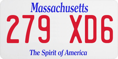 MA license plate 279XD6