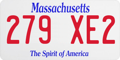MA license plate 279XE2