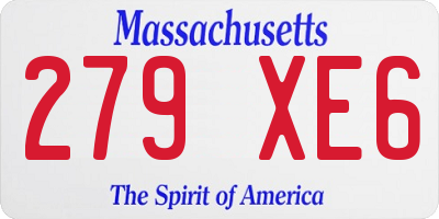 MA license plate 279XE6