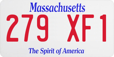 MA license plate 279XF1