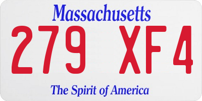 MA license plate 279XF4