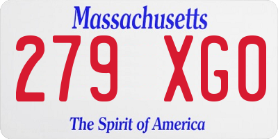 MA license plate 279XG0