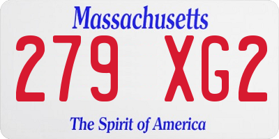 MA license plate 279XG2