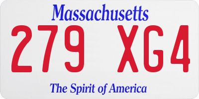 MA license plate 279XG4