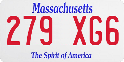 MA license plate 279XG6