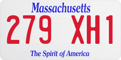 MA license plate 279XH1