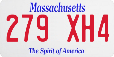 MA license plate 279XH4