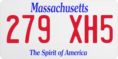 MA license plate 279XH5