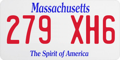 MA license plate 279XH6