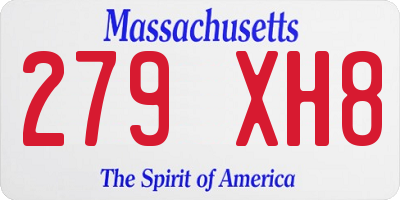 MA license plate 279XH8
