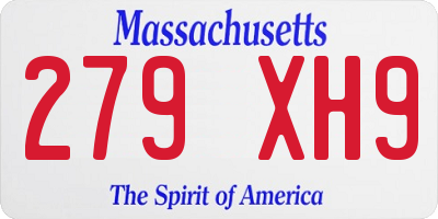 MA license plate 279XH9