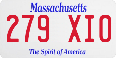 MA license plate 279XI0