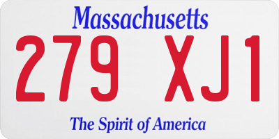 MA license plate 279XJ1