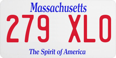 MA license plate 279XL0