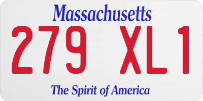 MA license plate 279XL1