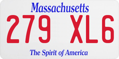 MA license plate 279XL6