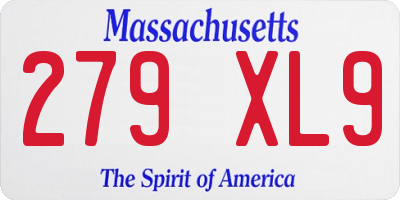 MA license plate 279XL9