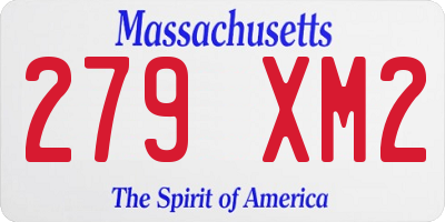 MA license plate 279XM2