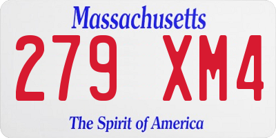 MA license plate 279XM4