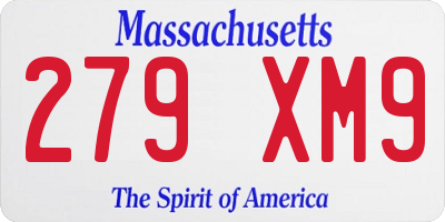 MA license plate 279XM9