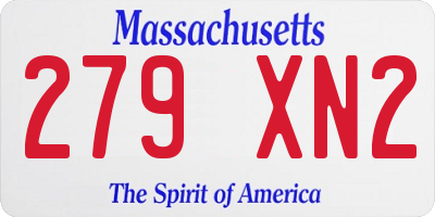 MA license plate 279XN2