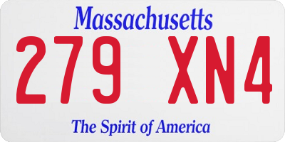 MA license plate 279XN4