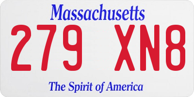 MA license plate 279XN8