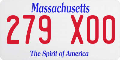 MA license plate 279XO0