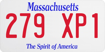 MA license plate 279XP1