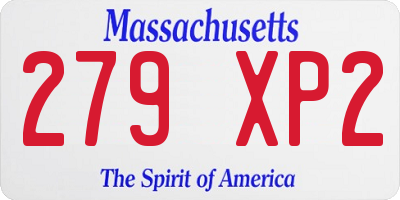 MA license plate 279XP2