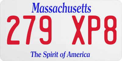 MA license plate 279XP8
