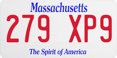 MA license plate 279XP9