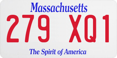 MA license plate 279XQ1
