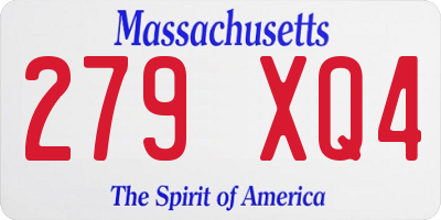 MA license plate 279XQ4