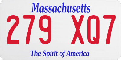 MA license plate 279XQ7