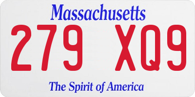 MA license plate 279XQ9