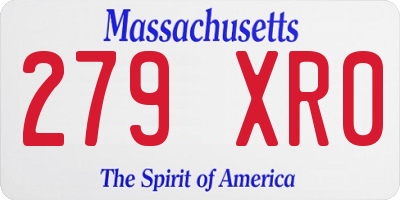 MA license plate 279XR0