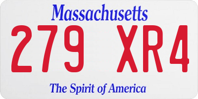 MA license plate 279XR4