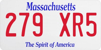 MA license plate 279XR5