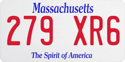 MA license plate 279XR6