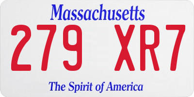MA license plate 279XR7