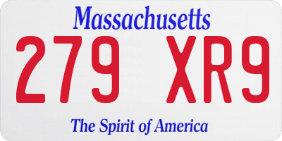MA license plate 279XR9