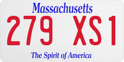 MA license plate 279XS1