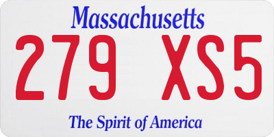 MA license plate 279XS5