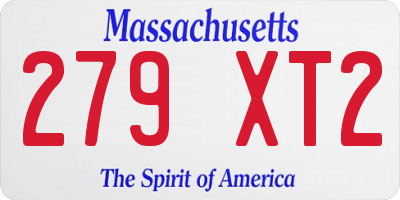 MA license plate 279XT2