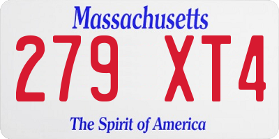 MA license plate 279XT4